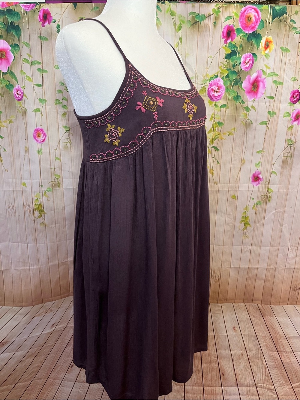 NATURAL LIFE Embroidered Spaghetti-Strap Mini Dress - Picture 5 of 11